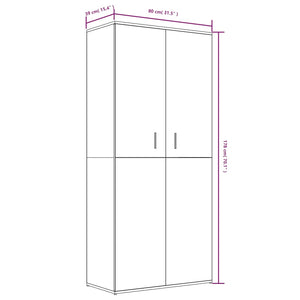 Παπουτσοθήκη Γκρι Sonoma 80x39x178 εκ. από Επεξεργασμένο Ξύλο - Pakobazaar