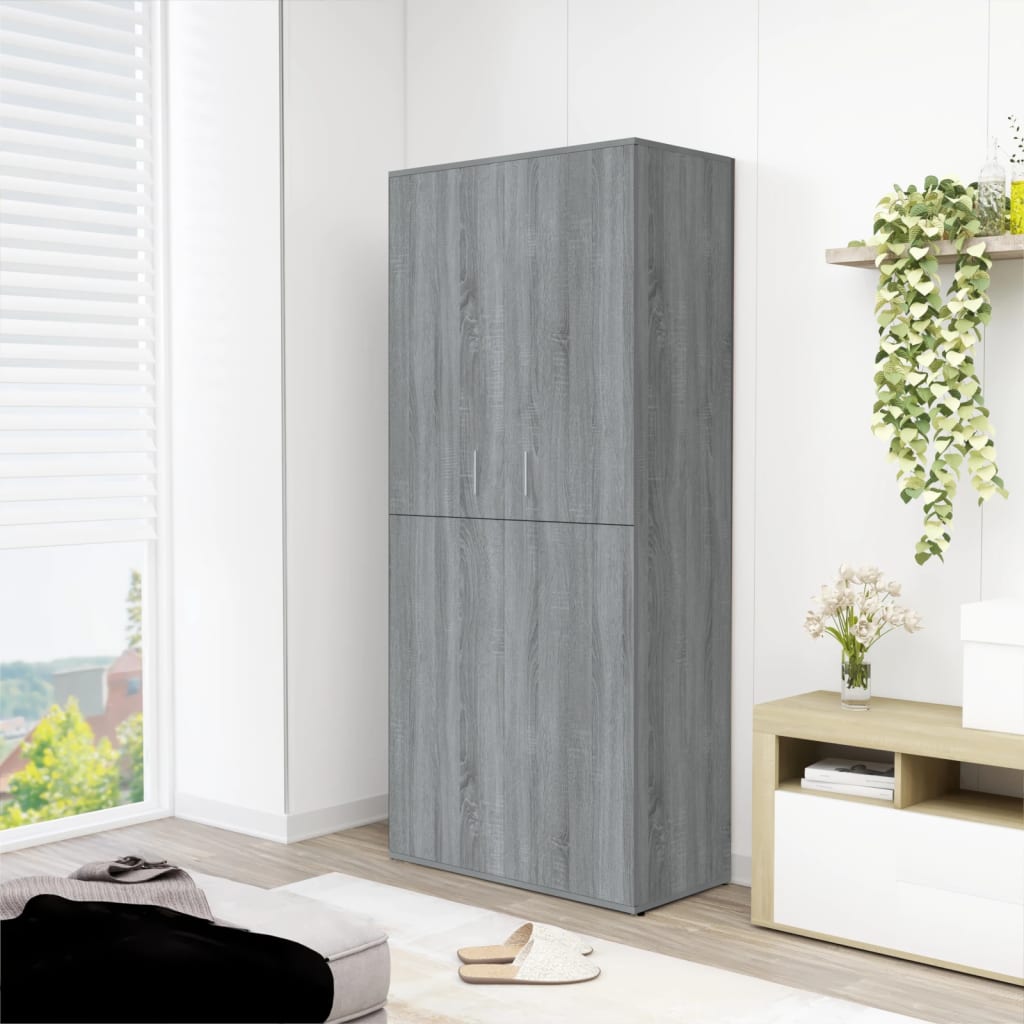 Παπουτσοθήκη Γκρι Sonoma 80x39x178 εκ. από Επεξεργασμένο Ξύλο - Pakobazaar
