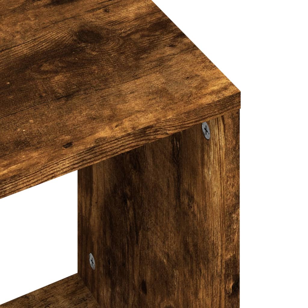 Τραπεζάκια Ζιγκόν 2 τεμ. Καπνιστή Δρυς από Επεξεργασμένο Ξύλο