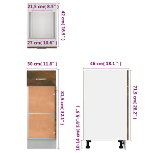Ντουλάπι με Συρτάρια "Lyon" Καπνιστή Δρυς 30x46x81,5 εκ. από Τεχνητό Ξύλο - Pakobazaar
