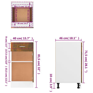 Ντουλάπι με Συρτάρια "Lyon" Καπνιστή Δρυς 40x46x81,5 εκ. από Τεχνητό Ξύλο
