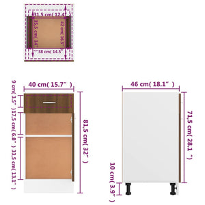 Ντουλάπι με Συρτάρια "Lyon" Καφέ Δρυς 40x46x81,5 εκ. από Τεχνητό Ξύλο - Pakobazaar