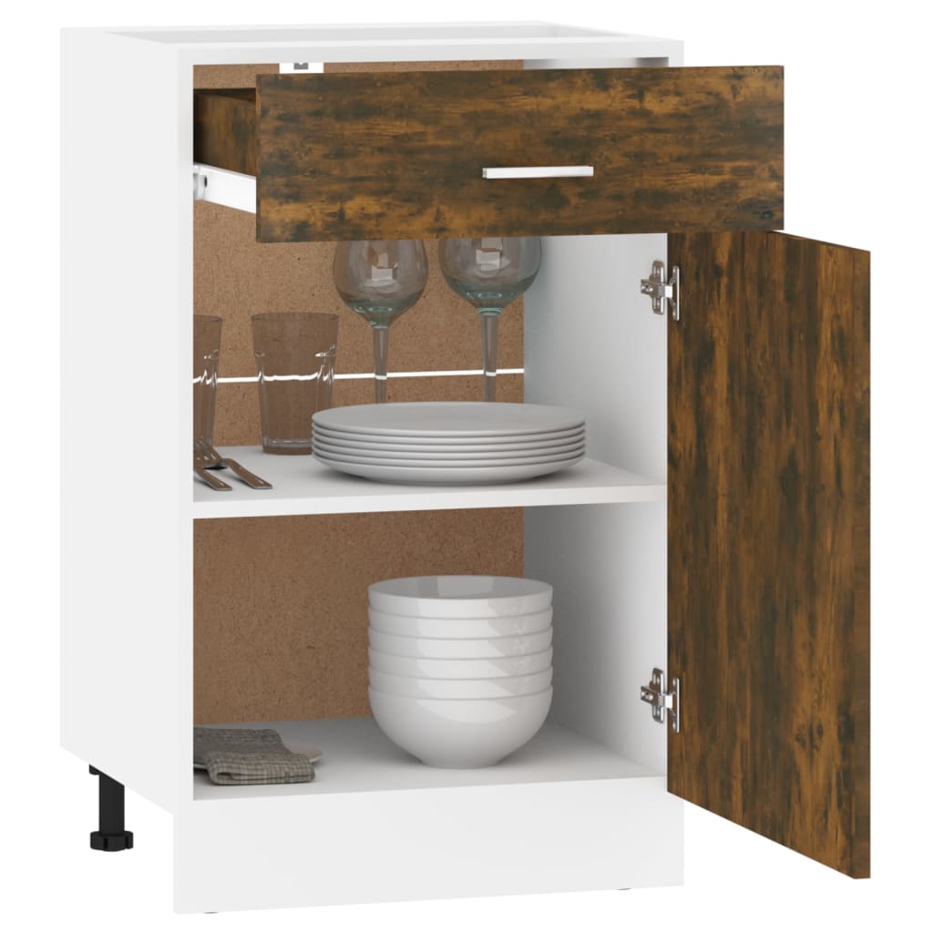 Ντουλάπι με Συρτάρια "Lyon" Καπνιστή Δρυς 50x46x81,5 εκ. από Τεχνητό Ξύλο