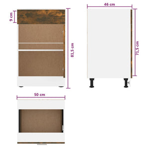 Ντουλάπι με Συρτάρια "Lyon" Καπνιστή Δρυς 50x46x81,5 εκ. από Τεχνητό Ξύλο