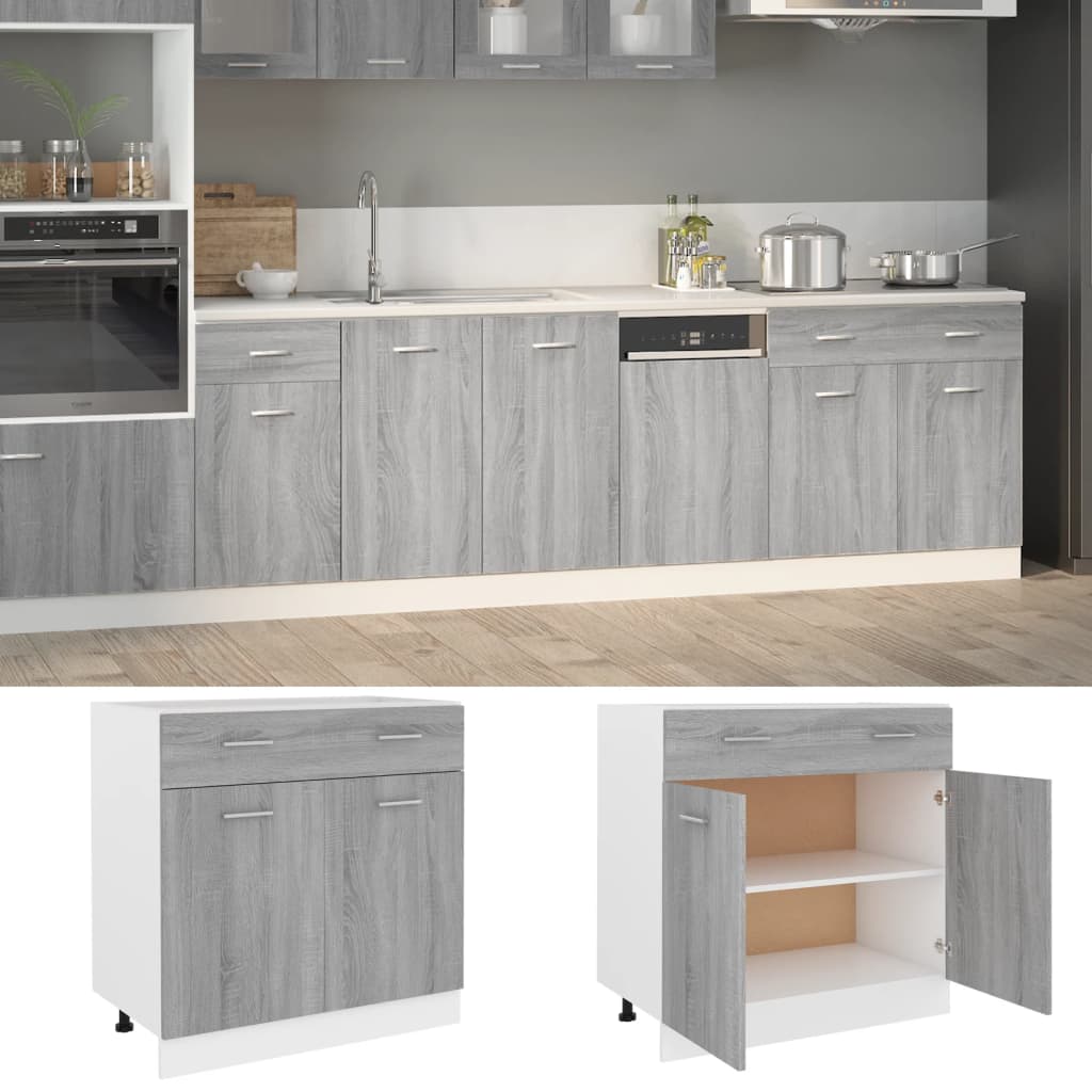 Έπιπλο Με Συρτάρι Lyon Γκρι Sonoma 80x46x81,5 εκ. Επεξεργ. Ξύλο - Pakobazaar