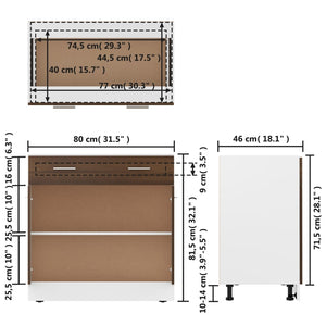 Ντουλάπι με Συρτάρια "Lyon" Καφέ Δρυς 80x46x81,5 εκ. από Τεχνητό Ξύλο