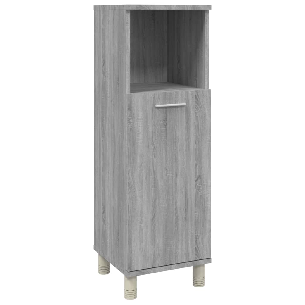 Ντουλάπι Μπάνιου Γκρι Sonoma 30x30x95 εκ. Επεξεργασμένο Ξύλο - Pakobazaar
