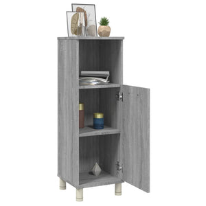 Ντουλάπι Μπάνιου Γκρι Sonoma 30x30x95 εκ. Επεξεργασμένο Ξύλο - Pakobazaar