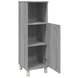Ντουλάπι Μπάνιου Γκρι Sonoma 30x30x95 εκ. Επεξεργασμένο Ξύλο - Pakobazaar