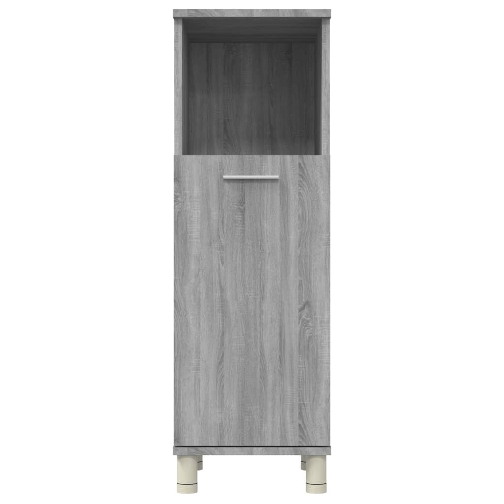 Ντουλάπι Μπάνιου Γκρι Sonoma 30x30x95 εκ. Επεξεργασμένο Ξύλο - Pakobazaar