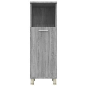 Ντουλάπι Μπάνιου Γκρι Sonoma 30x30x95 εκ. Επεξεργασμένο Ξύλο - Pakobazaar