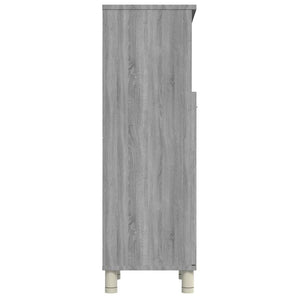 Ντουλάπι Μπάνιου Γκρι Sonoma 30x30x95 εκ. Επεξεργασμένο Ξύλο - Pakobazaar