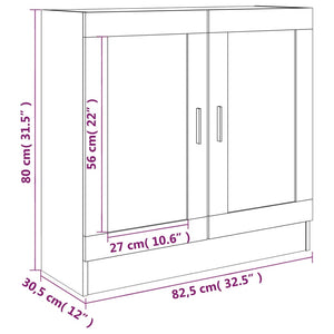 Βιτρίνα Καπνιστή Δρυς 82,5x30,5x80 εκ. από Επεξεργασμένο Ξύλο - Pakobazaar