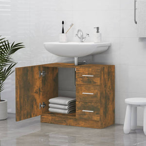 Ντουλάπι Νιπτήρα Καπνιστή Δρυς 63 x 30 x 54 εκ. Επεξεργ. Ξύλο