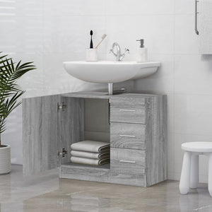 Ντουλάπι Νιπτήρα Grey Sonoma 63x38,50x54 εκ. Επεξεργ. Ξύλο