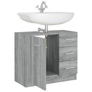 Ντουλάπι Νιπτήρα Grey Sonoma 63x38,50x54 εκ. Επεξεργ. Ξύλο