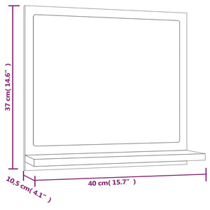 Καθρέφτης Μπάνιου Καπνιστή Δρυς 40x10,5x37 εκ. Επεξεργ. Ξύλο