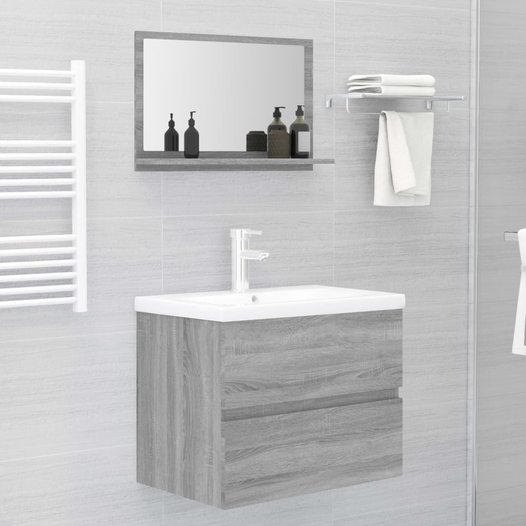 Καθρέφτης Μπάνιου Γκρι Sonoma 60x10,5x37 εκ. Επεξεργασμένο Ξύλο