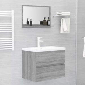 Καθρέφτης Μπάνιου Γκρι Sonoma 60x10,5x37 εκ. Επεξεργασμένο Ξύλο