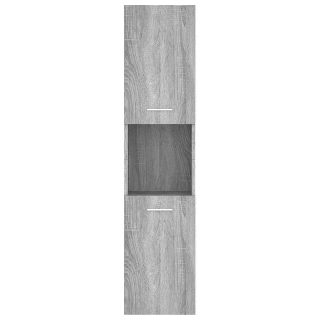 Ντουλάπι Μπάνιου Γκρι Sonoma 30x30x130 εκ. Επεξεργασμένο Ξύλο - Pakobazaar