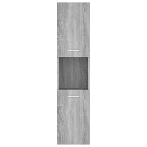 Ντουλάπι Μπάνιου Γκρι Sonoma 30x30x130 εκ. Επεξεργασμένο Ξύλο - Pakobazaar
