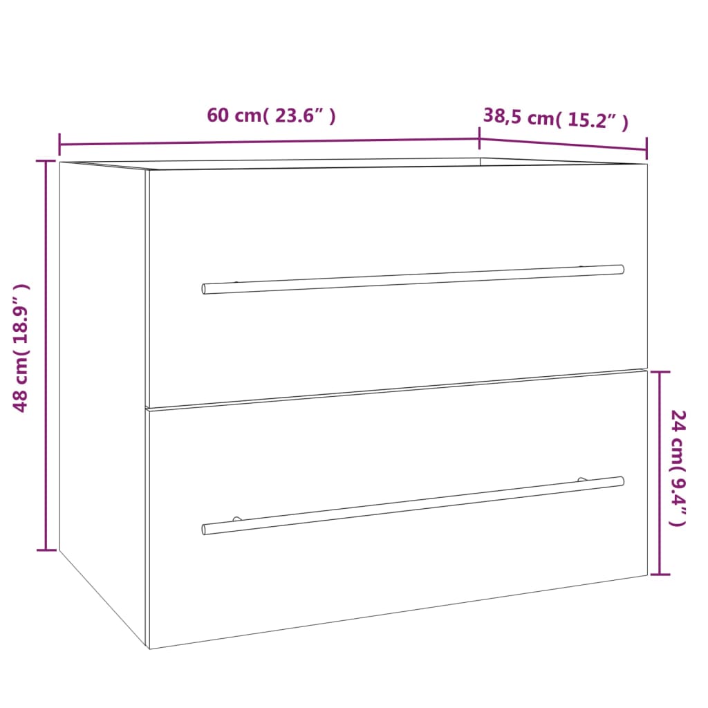 Ντουλάπι Νιπτήρα Grey Sonoma 60x38,5x48 εκ. Επεξεργ. Ξύλο - Pakobazaar