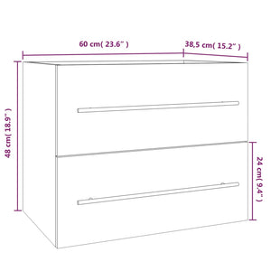Ντουλάπι Νιπτήρα Grey Sonoma 60x38,5x48 εκ. Επεξεργ. Ξύλο - Pakobazaar