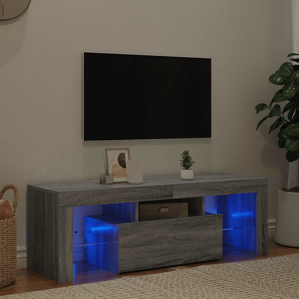 Έπιπλο Τηλεόρασης με LED Γκρι Sonoma 120x35x40 εκ. - Pakobazaar