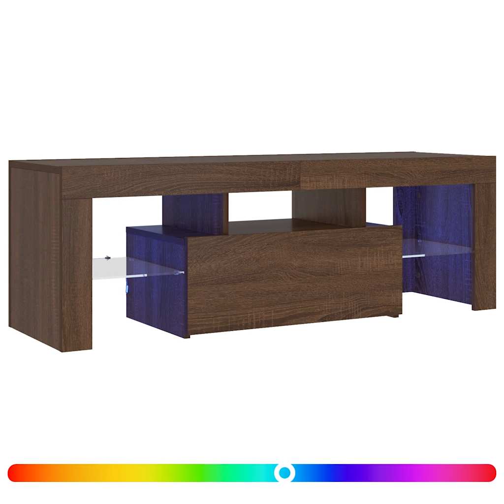 Έπιπλο Τηλεόρασης με LED Καφέ Δρυς 120x35x40 εκ. - Pakobazaar