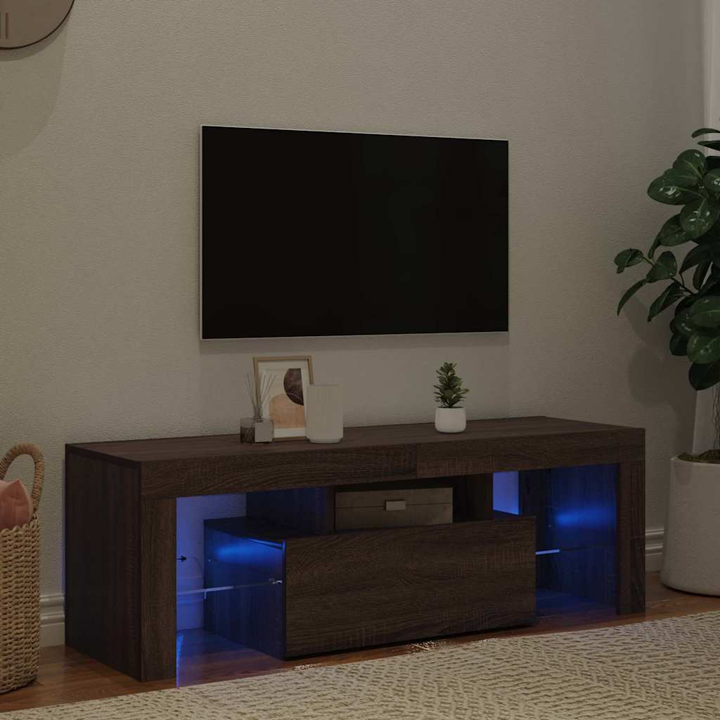 Έπιπλο Τηλεόρασης με LED Καφέ Δρυς 120x35x40 εκ. - Pakobazaar
