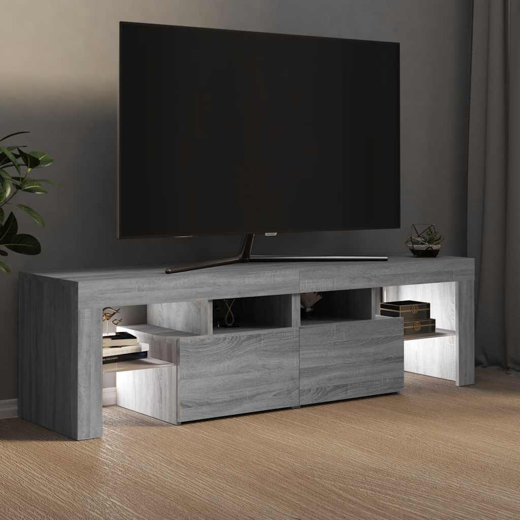 Έπιπλο Τηλεόρασης με LED Γκρι Sonoma 140 x 36,5 x 40 εκ.