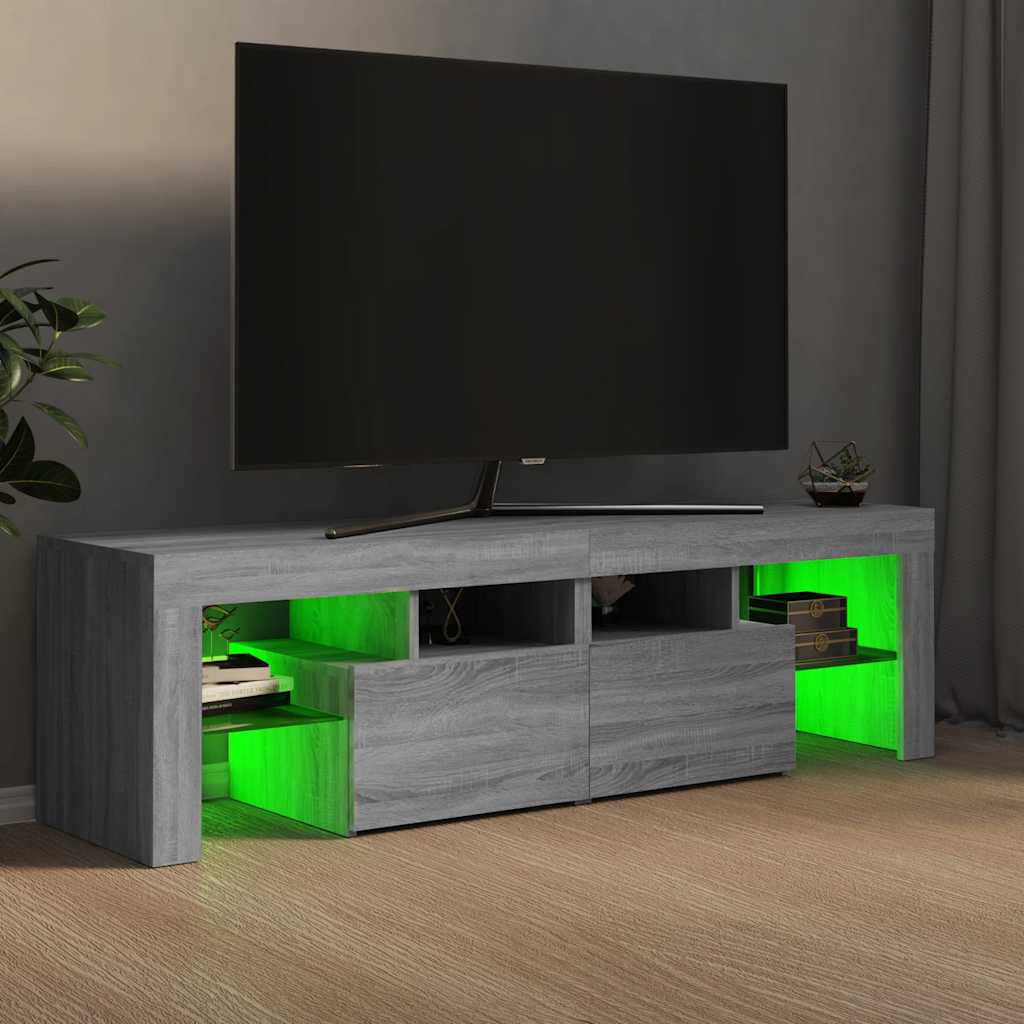 Έπιπλο Τηλεόρασης με LED Γκρι Sonoma 140 x 36,5 x 40 εκ.