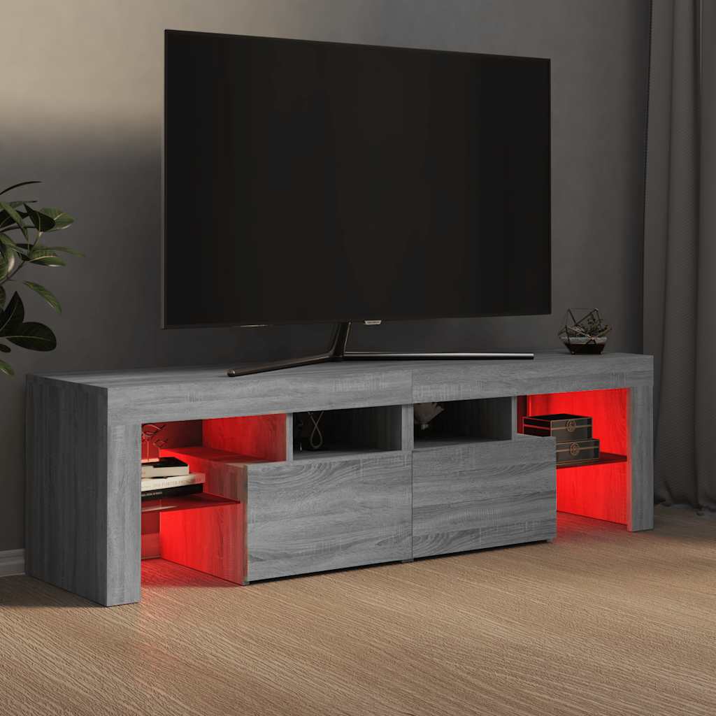 Έπιπλο Τηλεόρασης με LED Γκρι Sonoma 140 x 36,5 x 40 εκ.