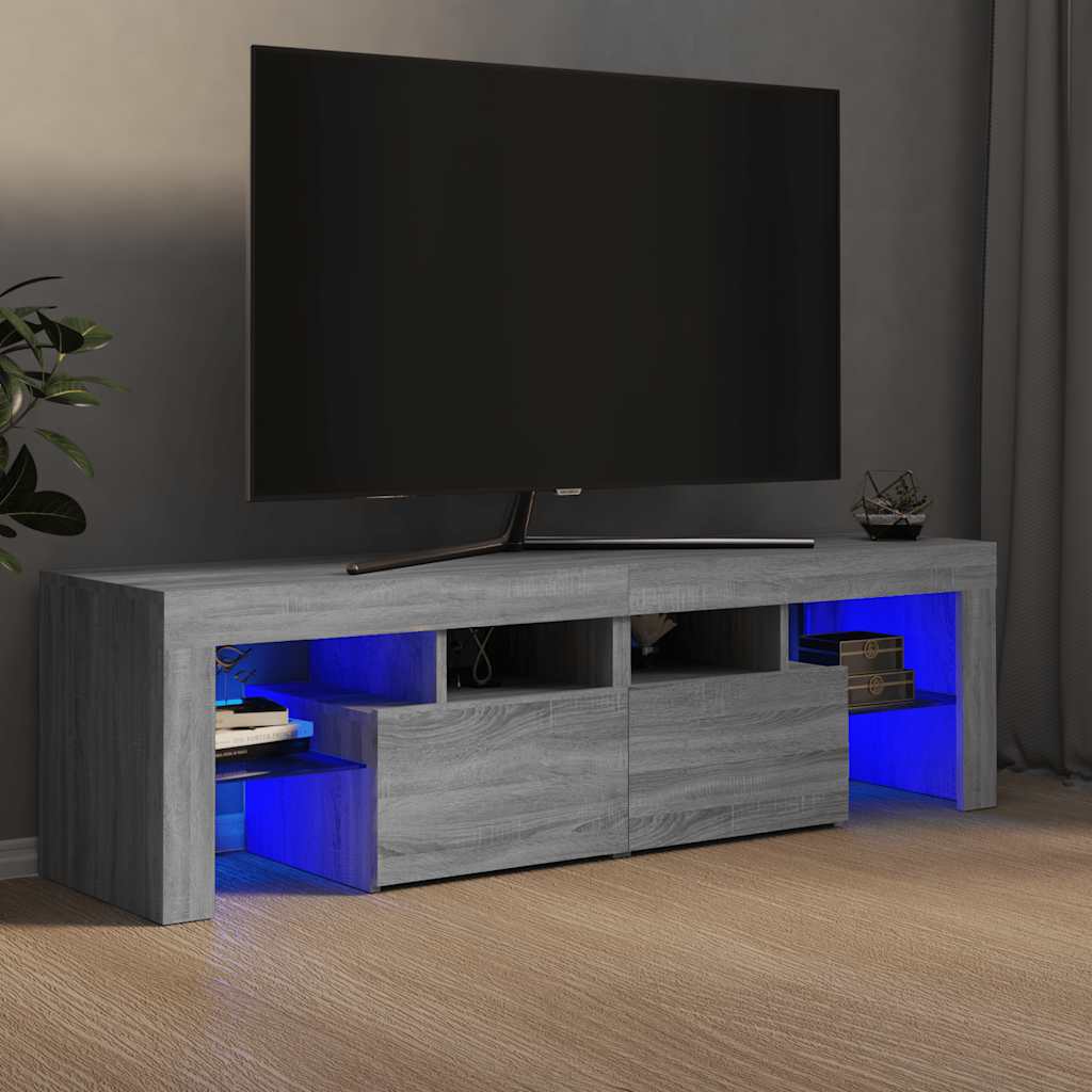 Έπιπλο Τηλεόρασης με LED Γκρι Sonoma 140 x 36,5 x 40 εκ.