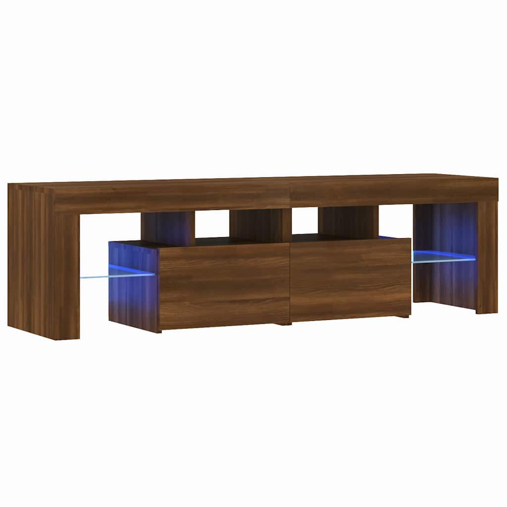 Έπιπλο Τηλεόρασης με LED Καφέ Δρυς 140 x 36,5 x 40 εκ.