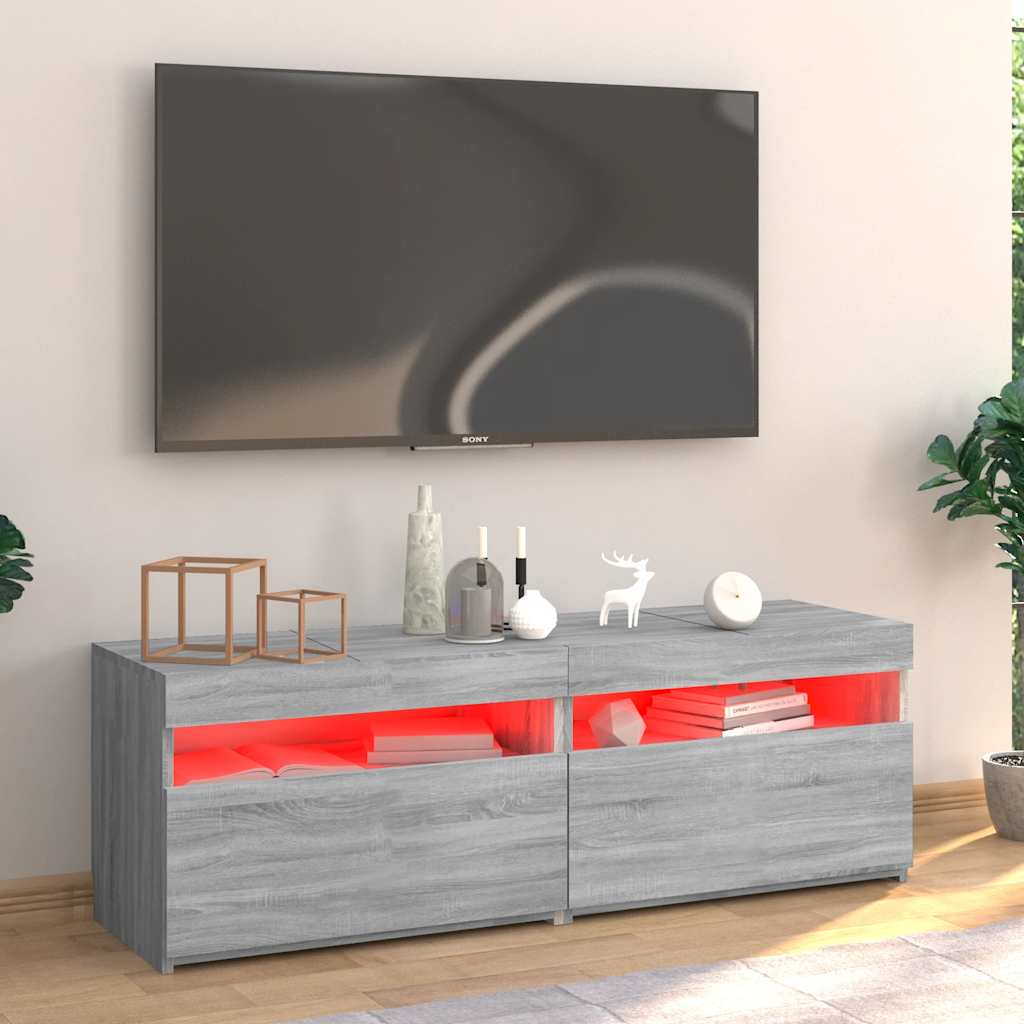 Έπιπλο Τηλεόρασης με LED Γκρι Sonoma 120x35x40 εκ. - Pakobazaar
