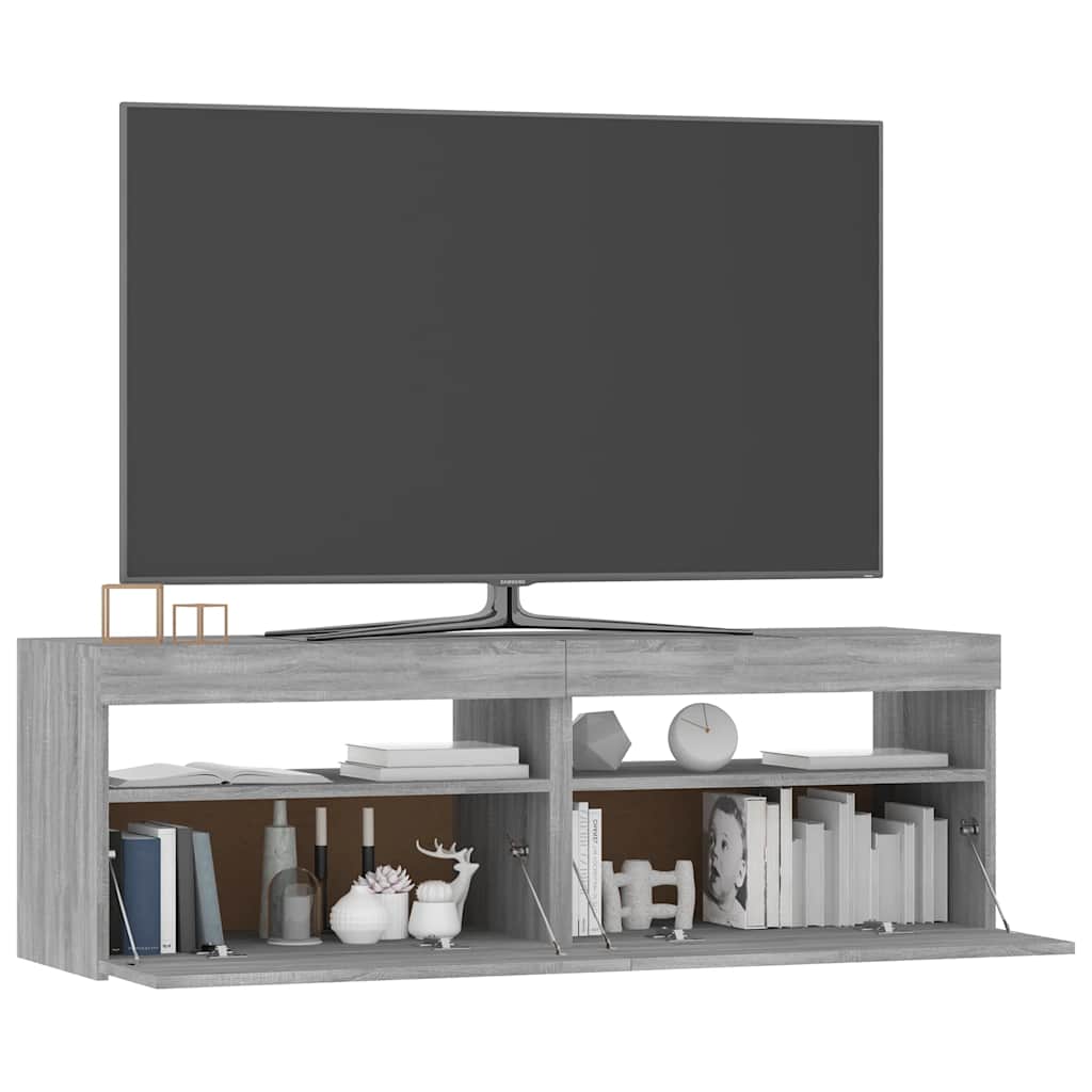 Έπιπλο Τηλεόρασης με LED Γκρι Sonoma 120x35x40 εκ. - Pakobazaar