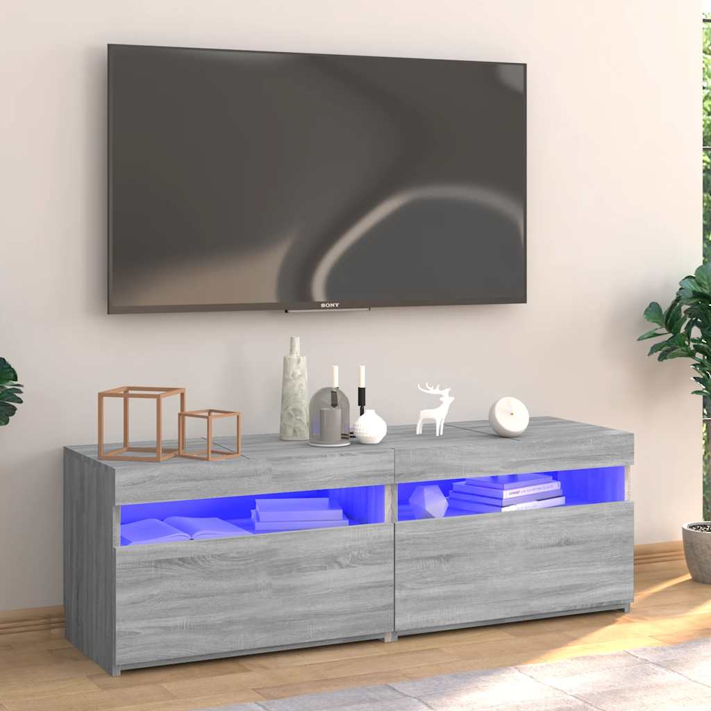 Έπιπλο Τηλεόρασης με LED Γκρι Sonoma 120x35x40 εκ. - Pakobazaar