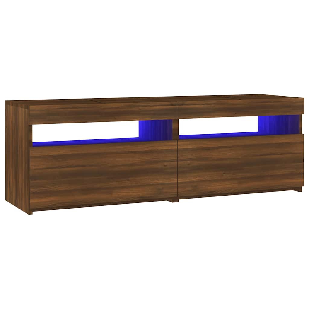 Έπιπλο Τηλεόρασης με LED Καφέ Δρυς 120x35x40 εκ.