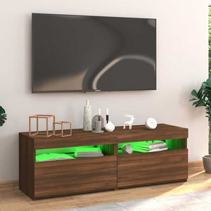 Έπιπλο Τηλεόρασης με LED Καφέ Δρυς 120x35x40 εκ.
