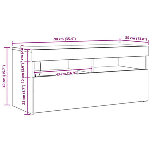 Έπιπλο Τηλεόρασης με LED Γκρι Sonoma 90x35x40 εκ. - Pakobazaar