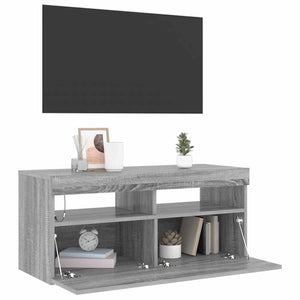 Έπιπλο Τηλεόρασης με LED Γκρι Sonoma 90x35x40 εκ. - Pakobazaar