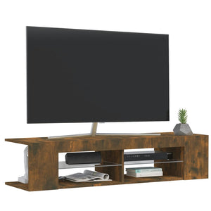 Έπιπλο Τηλεόρασης με LED Καπνιστή Δρυς 135x39x30 εκ. - Pakobazaar