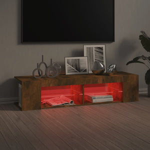 Έπιπλο Τηλεόρασης με LED Καπνιστή Δρυς 135x39x30 εκ. - Pakobazaar