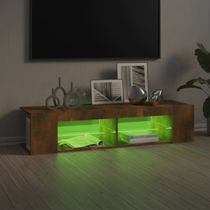 Έπιπλο Τηλεόρασης με LED Καπνιστή Δρυς 135x39x30 εκ. - Pakobazaar