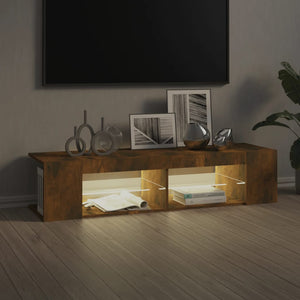 Έπιπλο Τηλεόρασης με LED Καπνιστή Δρυς 135x39x30 εκ. - Pakobazaar