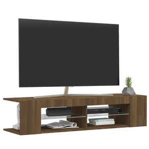 Έπιπλο Τηλεόρασης με LED Καφέ Δρυς 135x39x30 εκ. - Pakobazaar