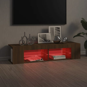 Έπιπλο Τηλεόρασης με LED Καφέ Δρυς 135x39x30 εκ. - Pakobazaar