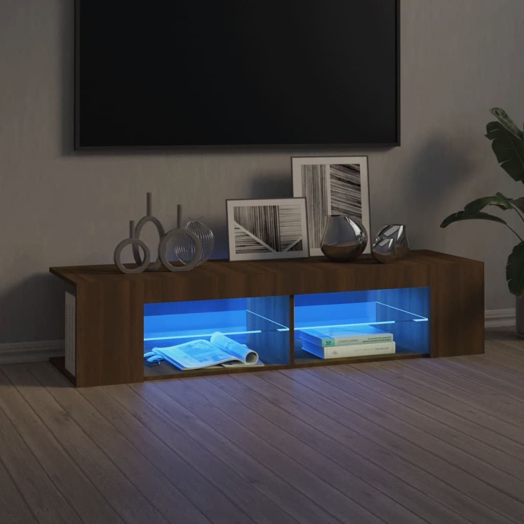 Έπιπλο Τηλεόρασης με LED Καφέ Δρυς 135x39x30 εκ. - Pakobazaar