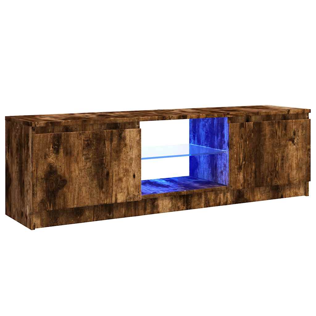 Έπιπλο Τηλεόρασης με LED Καπνιστή Δρυς 120x30x36 εκ. - Pakobazaar